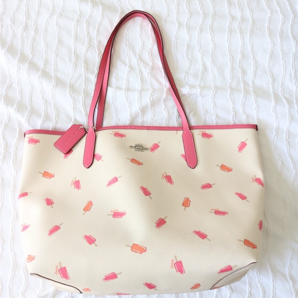 Coach | Cream and Pink City Popsicle Tote Bag - Picture 1 of 10